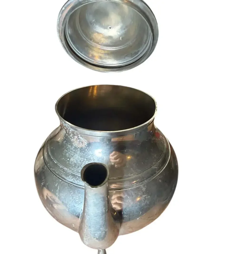Wilton Armetale Pewter Coffee Tea Pot Wooden Handle Footed Vintage USA
